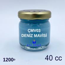 ÇMV03 - DENİZ MAVİSİ SIR ALTI DEKOR BOYASI 900 - 1200 DERECE ELEGANCE