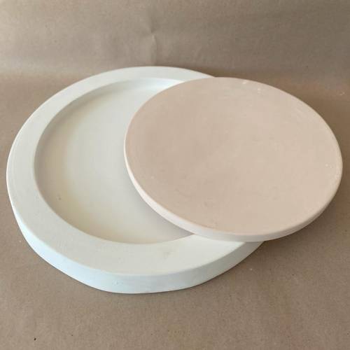 EK128 Alçı Kalıp - Seramik Döküm Kalıbı Yuvarlak Dik Kenarlı Tabak 28cm - 2