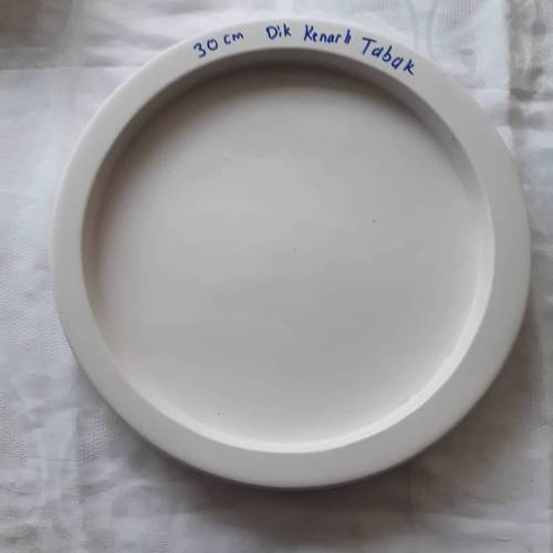 EK128 Alçı Kalıp - Seramik Döküm Kalıbı Yuvarlak Dik Kenarlı Tabak 28cm - 3