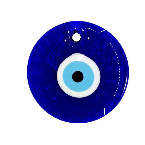 Nazar Boncuğu Cam Mavi Göz Delikli 12,5 cm - 0